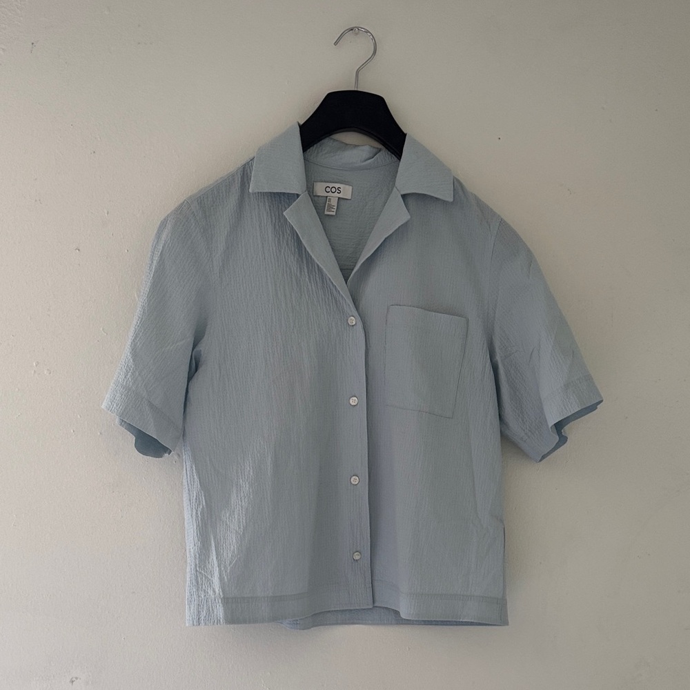 COS Pale Blue Short-Sleeve Button-Down Shirt